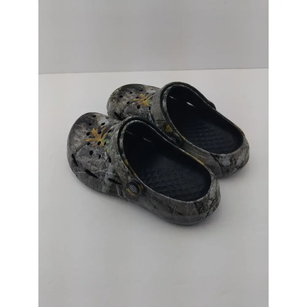 Kids Classic Camo Garden Clogs For Boys Girls Lightweight Adjustable Water si-31